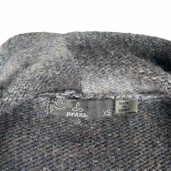 Prana Wool Blend Open Cardigan Black Gray Ombre XS - Picture 3 of 8